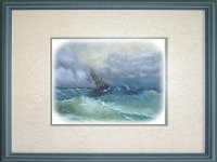 Veliero nella burrasca - Provino  Olio su cartone telato - 18 x 24